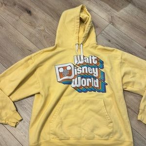 Walt disney world yellow colorful retro hoodie